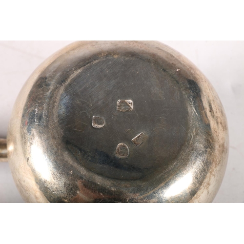 83 - George III silver brandy warmer/pourer, of bulbous form with turn wood handle, hallmarked London 178... 