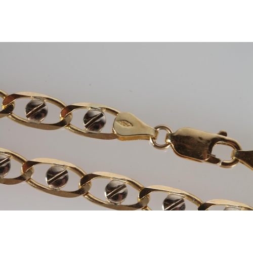 147 - Italian 18ct gold faceted curb link bracelet 10.9g.