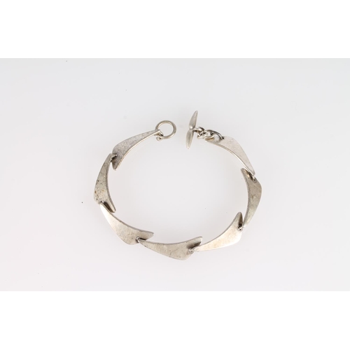 169 - N.E From (Niels Eric From), 1970's Danish Modernist silver bracelet, 16cm.