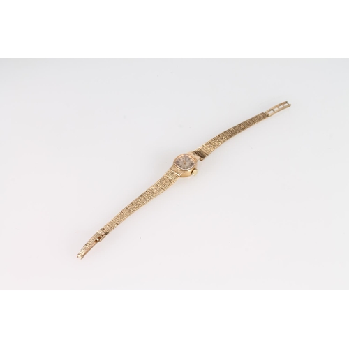 175 - 9ct gold cased Rotary ladies wrist watch with 9ct bracelet, 15.5g.