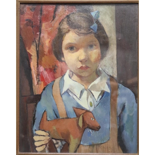 283 - WILLIAM CROSBIE RSA RGI (Scottish 1915-1999) *ARR* Young Girl Oil painting, signed and dated (19)44,... 