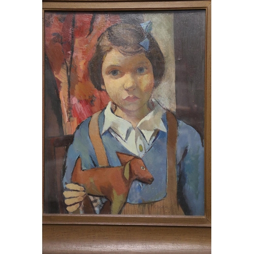 283 - WILLIAM CROSBIE RSA RGI (Scottish 1915-1999) *ARR* Young Girl Oil painting, signed and dated (19)44,... 