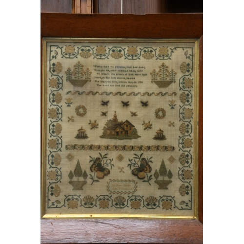 330 - 19th c. sampler by Esther Smith, Aged 11, dated June I 47, 40 x 31cm.