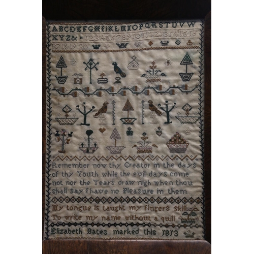 334 - 19th c. sampler by Elizabeth Bates, dated 1813, 29 x 21cm.