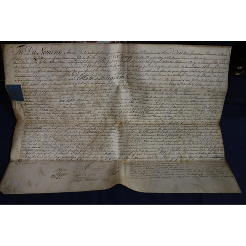 395 - Manuscripts to include 18th c. Instrument of Sasine on vellum dated 1741 with accompanying letter fr... 