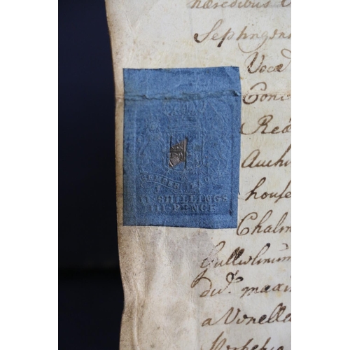 395 - Manuscripts to include 18th c. Instrument of Sasine on vellum dated 1741 with accompanying letter fr... 