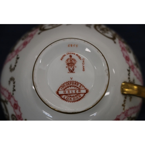 442 - Royal Crown Derby part porcelain tea service retailed by Osler of Oxford st London circa early 20th ... 