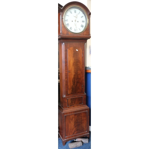 555 - Dawson of Haddington longcase grandfather clock, the white enamel dial with Roman numeral chapter ri... 