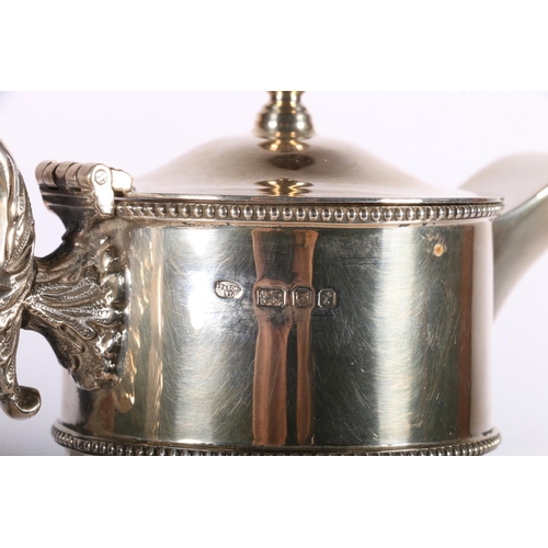 52 - Silver mounted claret jug with moulded glass body, hallmarked Israel Freeman & Son Ltd, London 1... 