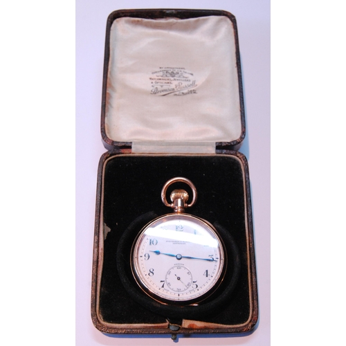 112 - Zenith keyless lever watch, for Stevenson & Russell, no. 2795458, in rolled gold open face case,... 