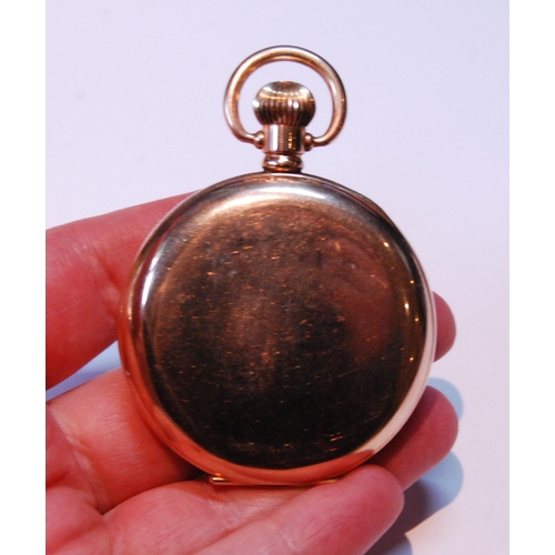 112 - Zenith keyless lever watch, for Stevenson & Russell, no. 2795458, in rolled gold open face case,... 