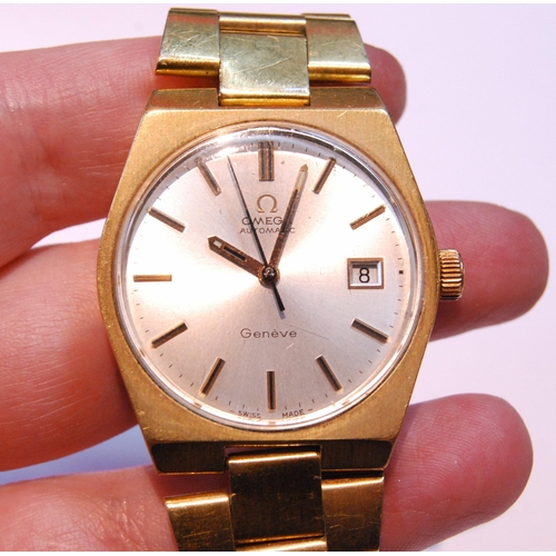 133 - Gent's Omega Automatic bracelet watch, date, with guarantee, 1974.