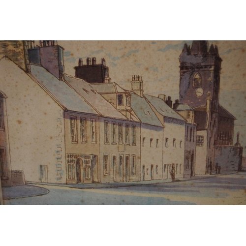 241 - Ann Dallas (Scottish, 1908 - 1997)High Street, KirkcudbrightSigned, watercolour, 17cm x 22cm.  ARR... 