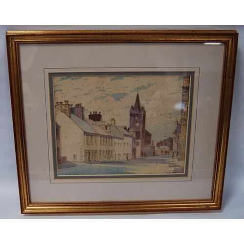 241 - Ann Dallas (Scottish, 1908 - 1997)High Street, KirkcudbrightSigned, watercolour, 17cm x 22cm.  ARR... 