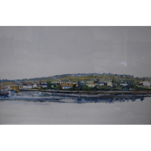 243 - Donald Rudd (Scottish, 1931 - 1993)KirkcudbrightSigned, acrylic, 49cm x 74cm.  ARR... 