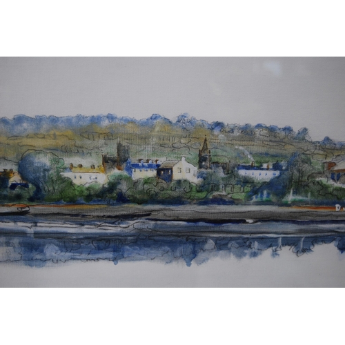 243 - Donald Rudd (Scottish, 1931 - 1993)KirkcudbrightSigned, acrylic, 49cm x 74cm.  ARR... 