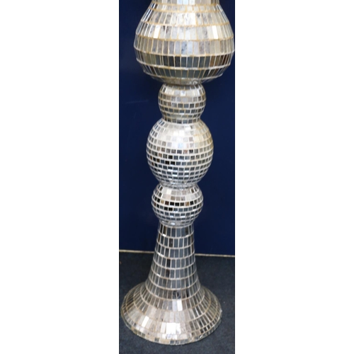 120A - Ballroom thistle shaped top pillar, with recess to top and exterior having faceted mirror finish, 15... 