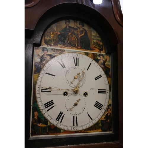 555A - 19th century Charles Sheddon of Perth longcase grandfather clock, the painted  dial with Roman numer... 