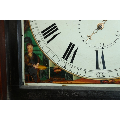 555A - 19th century Charles Sheddon of Perth longcase grandfather clock, the painted  dial with Roman numer... 