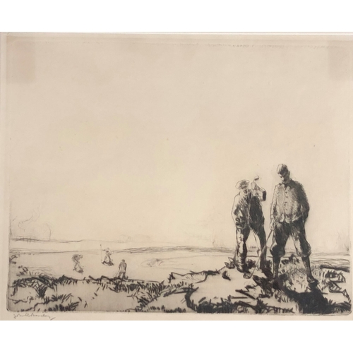 289B - J RANKINE BARCLAY  (British, 1884-1962), Golfers, etching, signed in pencil bottom left, 2... 