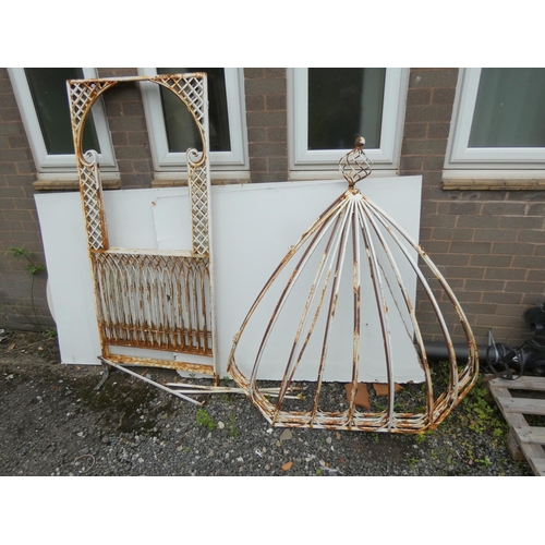 568 - Vintage Victorian style garden metal gazebo.