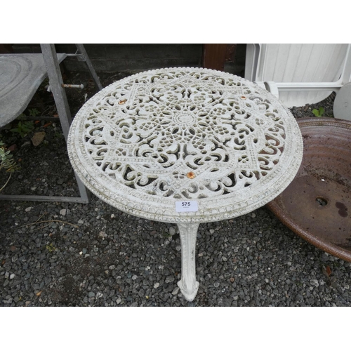 575 - Small round garden table.