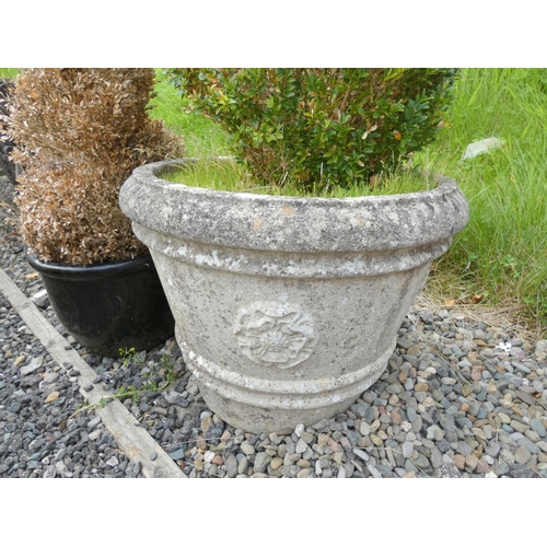 582 - Large pair of concrete garden planters.