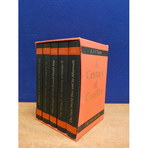 104 - FOLIO SOCIETY.  A. J. P. Taylor, A Century of Conflict. 5 vols. in slip case.... 