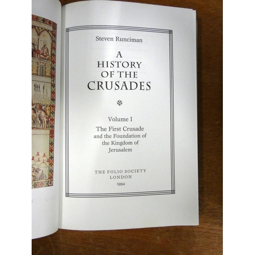 106 - FOLIO SOCIETY.  Steven Runciman, History of the Crusades. 3 vols. in slip case.... 