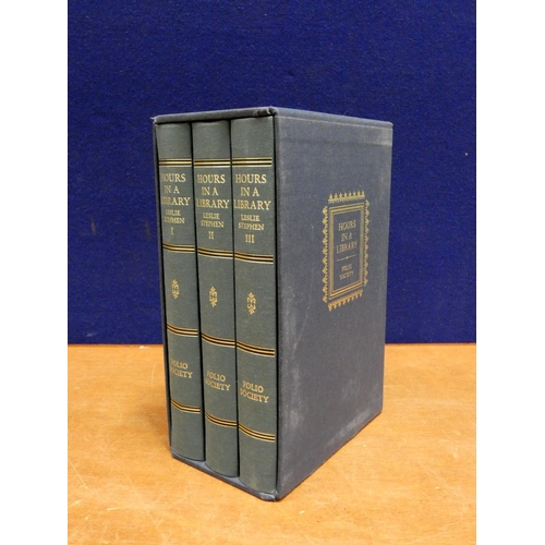 110 - FOLIO SOCIETY.  Leslie Stephen, Hours in a Library. 3 vols. in slip case.