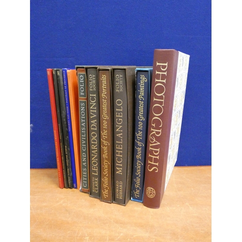 111 - FOLIO SOCIETY.  Art Reference. 10 quarto vols., some in slip cases; also an empty Photogra... 