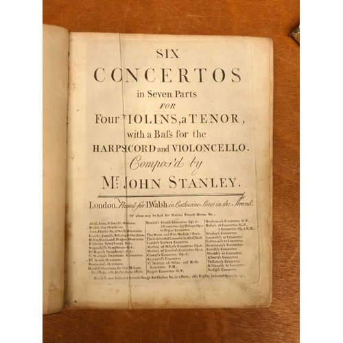 113 - Music.  Concertos ... Compos'd by Mr. John Stanley, n.d. & Concertos ... Composed by Charles Avi... 