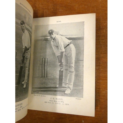 118 - Sport.  Football Celebrities and Cricket Celebrities. 2 small vols. of photographic illus. Dark gilt... 