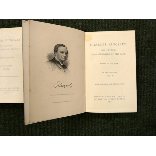 47 - KINGSLEY CHARLES.  His Letters & Memories of His Life. Edited by His Wife. 2 vols. Por... 