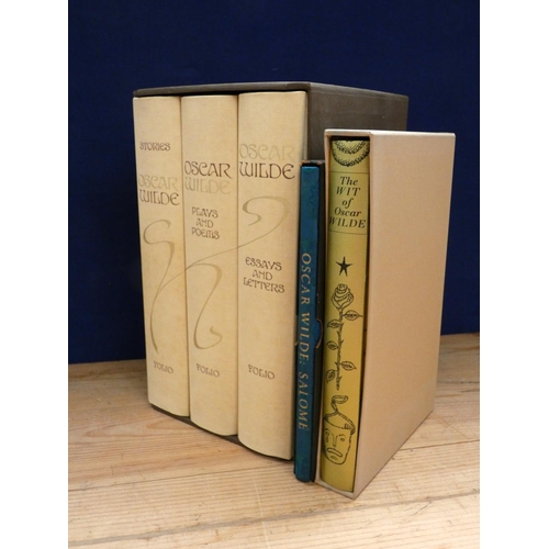 66 - FOLIO SOCIETY.  Oscar Wilde. 3 vols. in slip case; also 2 others.  (5).