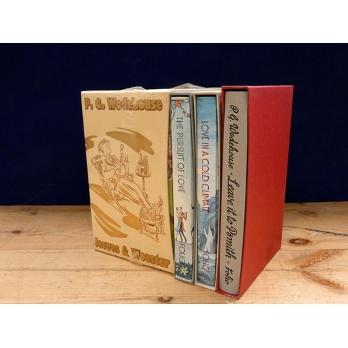 72 - FOLIO SOCIETY.  P. G. Wodehouse. 6 vols. in slip case; also 2, Nancy Mitford & 1 other.  (9).... 