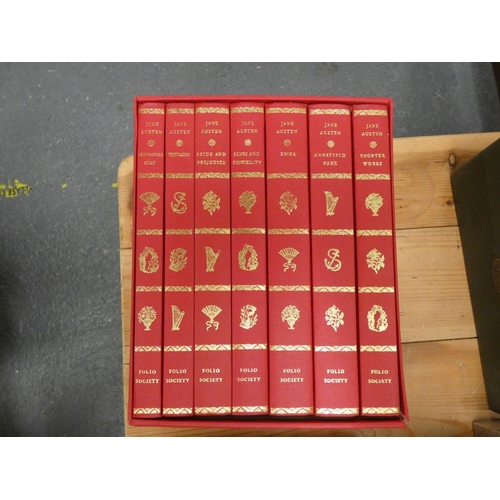 82 - FOLIO SOCIETY.  Jane Austen. 7 vols., red cloth, in slip case.