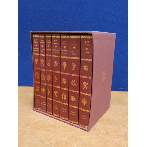 84 - FOLIO SOCIETY.  Jane Austen. 7 vols., maroon cloth, in slip case.