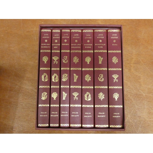 84 - FOLIO SOCIETY.  Jane Austen. 7 vols., maroon cloth, in slip case.