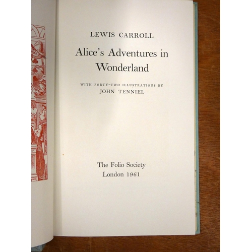 86 - FOLIO SOCIETY.  Lewis Carroll. 6 vols. in slip cases incl. duplicates; also a Wind in the Willows.  ... 