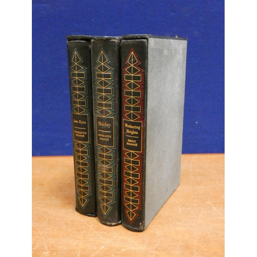 92 - FOLIO SOCIETY.  Charlotte & Emily Bronte. 3 vols. in slip cases.