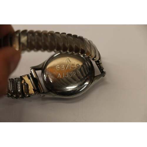 240 - Omega military wristwatch, inscribed 6B/159 bellow broad arrow and numbered A13329, back not removed... 