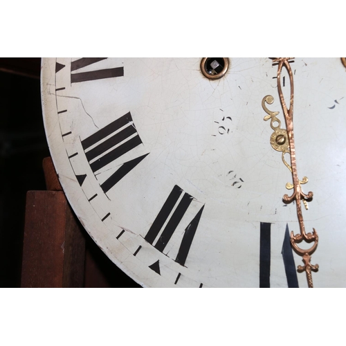 555 - Dawson of Haddington longcase grandfather clock, the white enamel dial with Roman numeral chapter ri... 