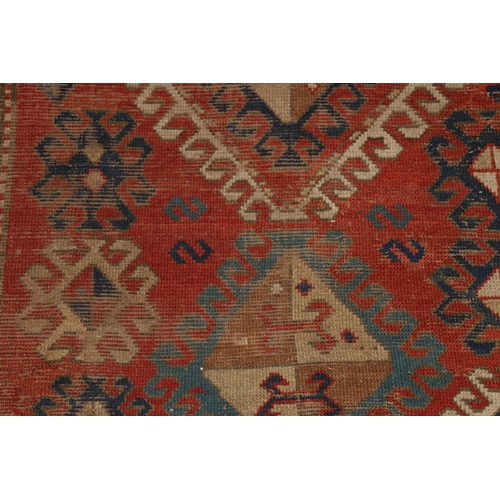 557 - Kazak designed rug with three medallions to field within multiple borders, 178 x 133cm, and a smalle... 