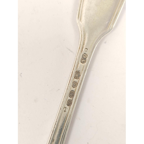 14 - Ten Victorian silver dessert spoons of fiddle and thread pattern, various dates, two similar forks a... 