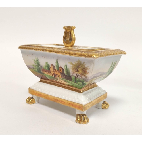 284 - Group of Continental porcelain circa late 19th / early 20th century to include an inkstand, pair of ... 