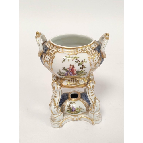 284 - Group of Continental porcelain circa late 19th / early 20th century to include an inkstand, pair of ... 