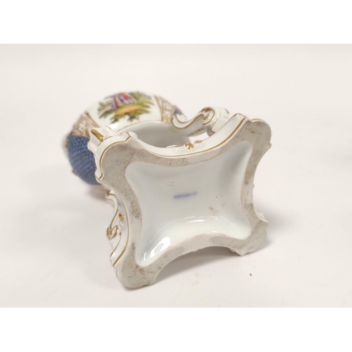 284 - Group of Continental porcelain circa late 19th / early 20th century to include an inkstand, pair of ... 