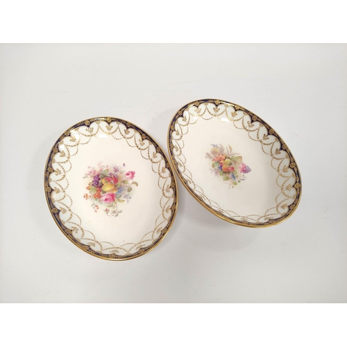 286 - Royal Doulton porcelain fruit set to include  twelve  plates, serving dishes etc, decorated with fal... 