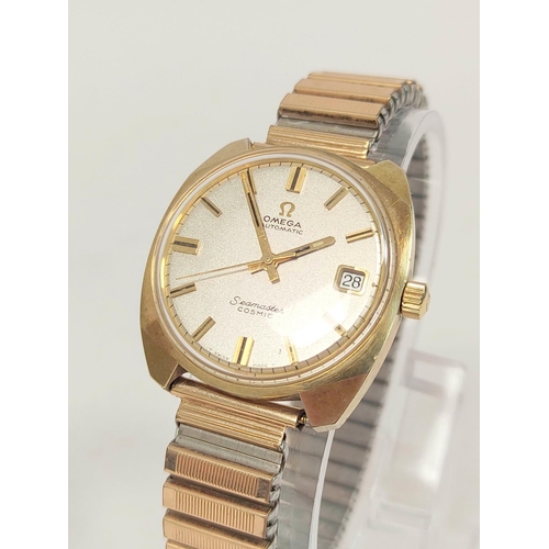 6 - Gents Omega Seamaster Cosmic watch, automatic c1972 Ref 166.022, in 20 micron gold plated case.